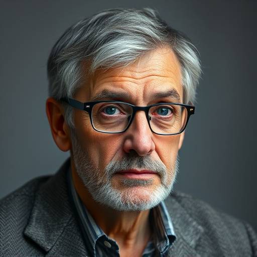 Headshot of Julian Reed, a man with graying hair and a thoughtful expression, wearing glasses and a tweed jacket.