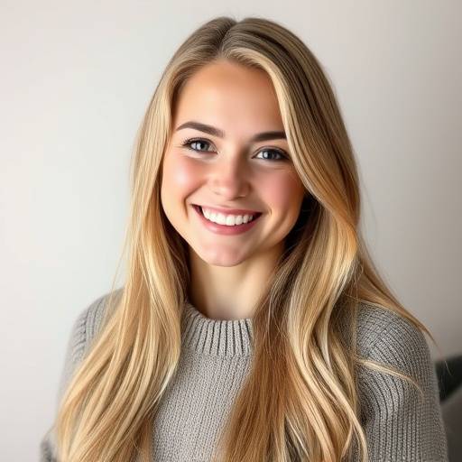 Headshot of Seraphina Bell, a woman with long blonde hair and a warm smile, wearing a casual sweater.